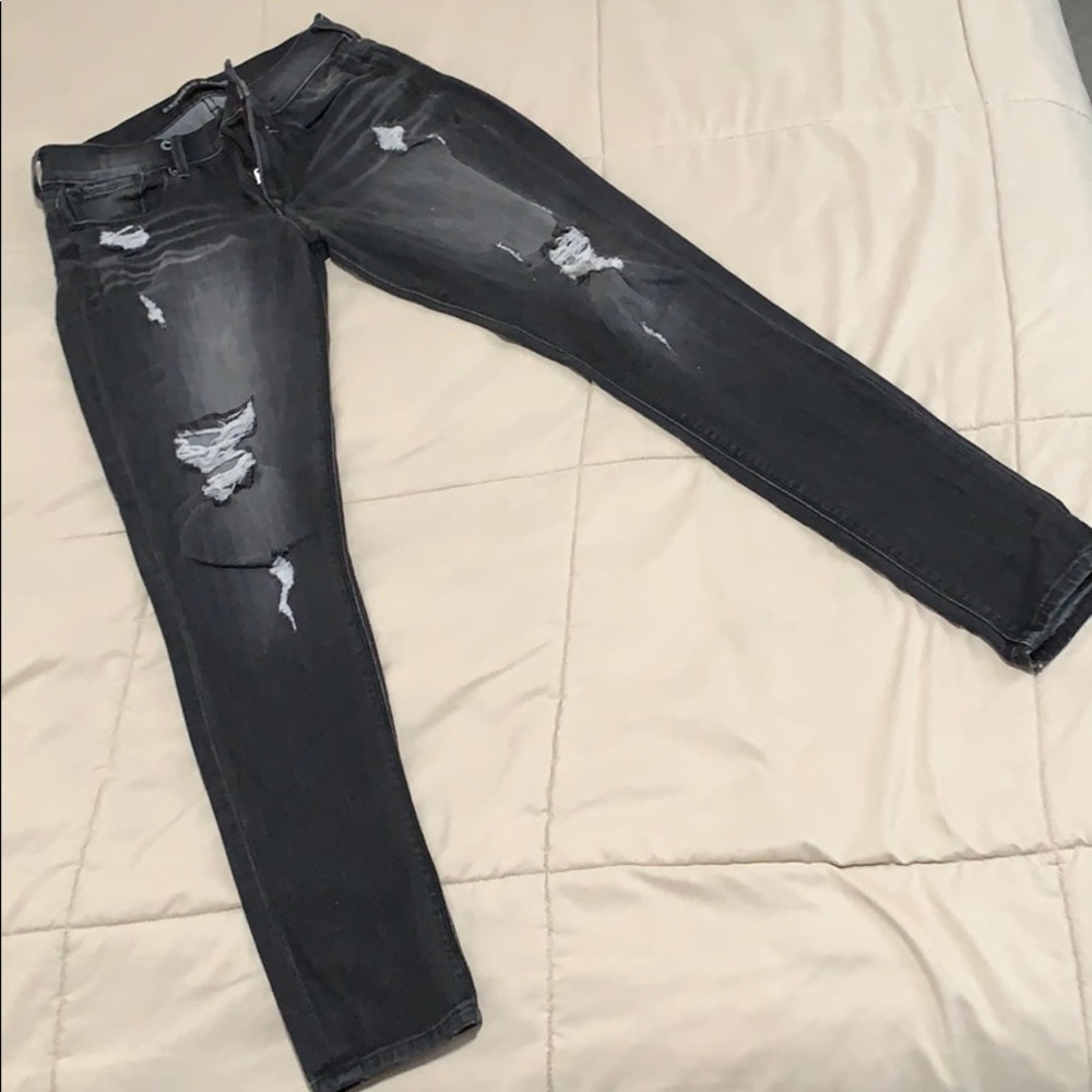 EXPRESS LEGGINGS - BLACK/GRAY DISTRESSED
